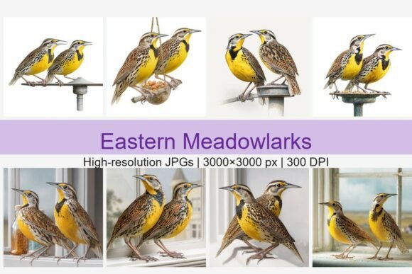 Download Eastern Meadowlark Clipart Set - Set Collection