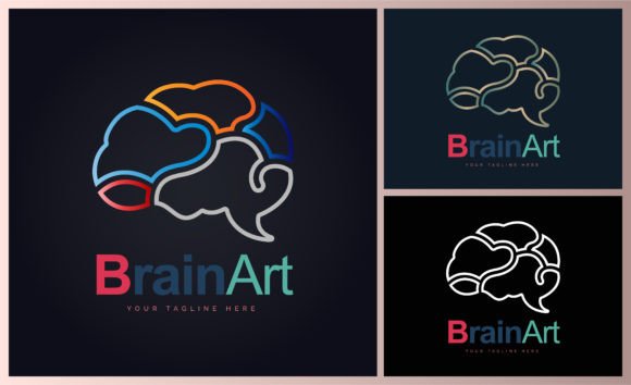 Download Brain Art Line Style Colour Set Modern - Set Collection
