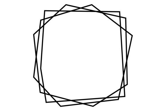 Download Black Line Polygon Frame in Art Deco Sty - Eco Collection