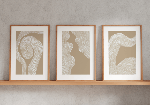 Download Set of 3 Abstract Bohemian Handrawn Art - Set Collection