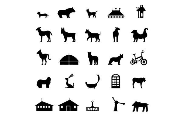 Download Black Silhouette Veterinary Symbol Set - Set Collection