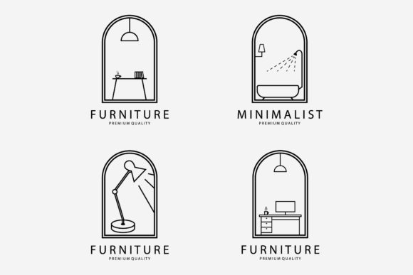 Download Set Bundle Minimalist Furniture Logo Art - Set Collection