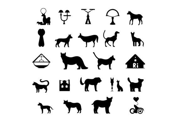 Download Black Silhouette Veterinary Symbol Set - Set Collection