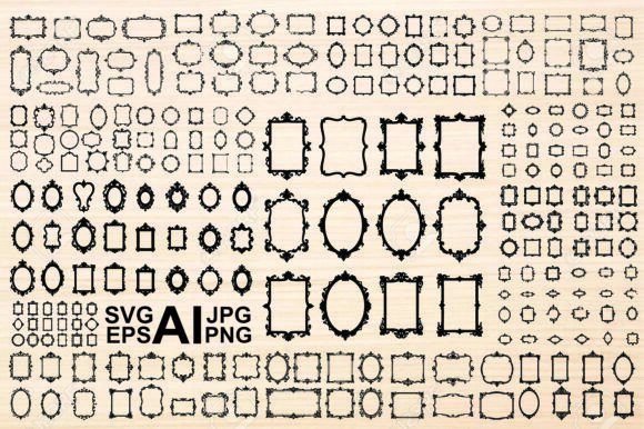 Download Ornate Black and White Decorative Frames - Eco Collection