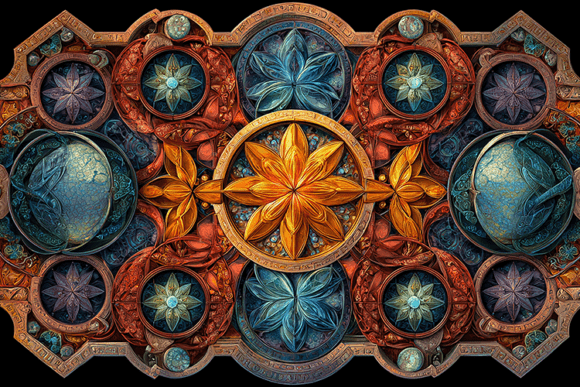 Download Ornate Mandala Mosaic Glass Design - Mandala Collection