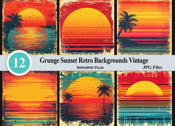 Download Grunge Sunset Retro Backgrounds Vintage - Set Collection