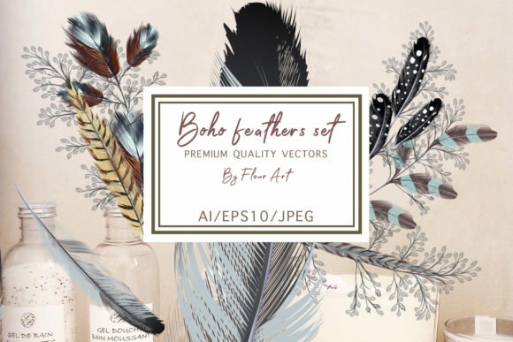 Download Bohemian Mood Feathers Set - Set Collection