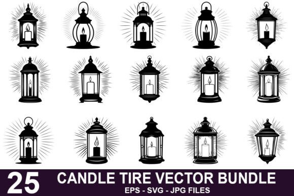 Download Candle Tire Silhouette Vector Bundle - Silhouette Collection