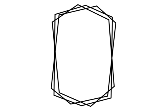 Download Art Deco Frame. Black Line Polygon Borde - Eco Collection
