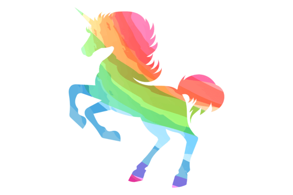 Download Rainbow Unicorn Silhouette. Magic Logo. - Silhouette Collection