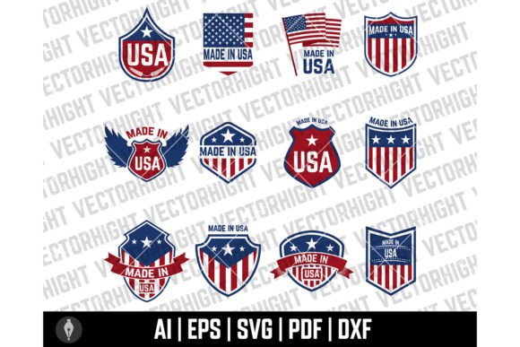 Download Vector Set of the USA Labels. Emblems - Set Collection