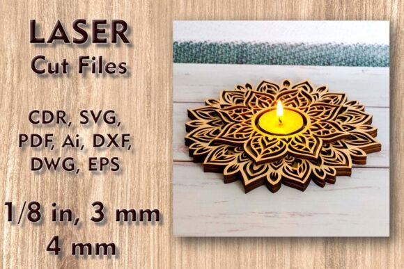 Download Candle Holder Mandala Laser Cut Files - Premium Resources