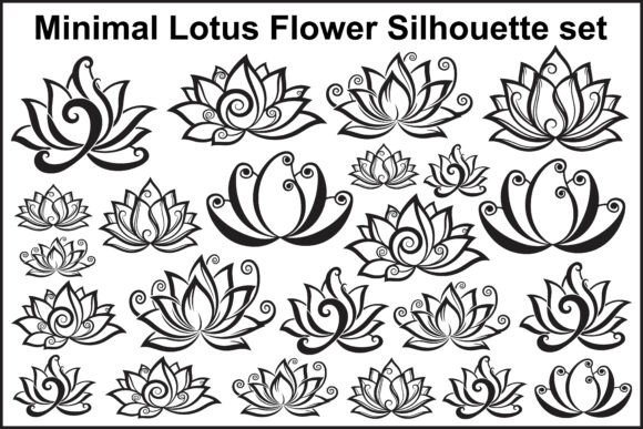 Download Elegant Minimal Lotus Flower Silhouette - Silhouette Collection